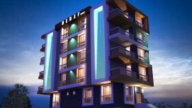 3D Dış Cephe Gece Renderi