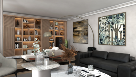 Modern Salon – İç Mekân Tasarımı & 3D Render