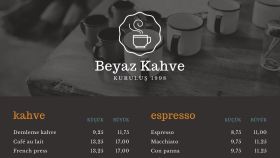 Cafe Menü Tasarımı