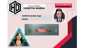 karakter logo ve banner tasarlarım