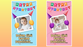 Çocuklarınız için doğum günü davet videosu