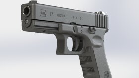 Glock 17 Pistol SolidWorks 3D Model