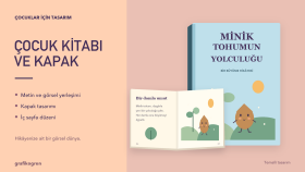 çocuk kitabı kapağı ve iç sayfa mizanpajı tasarlarım
