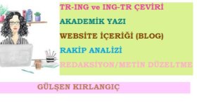 İngilizce yazı, çeviri ve redaksiyon hizmeti sunarım