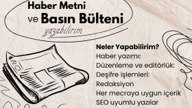 basın bülteni ve haber metni yazabilirim