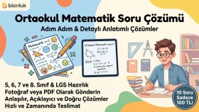 ortaokul matematik sorularınızı anlaşılır şekilde çözüyorum