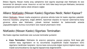 ALLIANZ SİGORTA WEB SİTESİ İÇERİĞİ