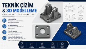 üretime uygun modelleme, teknik resim ile destek veriyorum