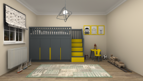 3D Modern Çocuk Odası Çizim ve Tasarımı