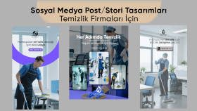 Sosyal medya post/stori tasarımları Temizlik firmaları için.