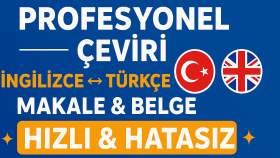 İngilizce-Türkçe, makale-metinleri profosyonel çevirebilirim