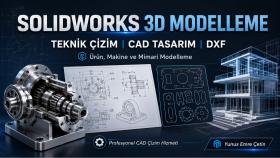 SolidWorks ile 3D modelleme yaparım