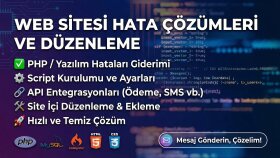 sitenizdeki hataları giderir gerekli düzenlemeleri yaparım