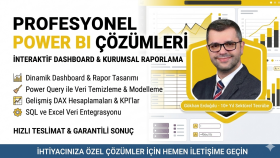 Power BI ile interaktif kurumsal dashboard tasarlarım
