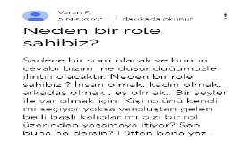 Neden bir rola sahibiz 