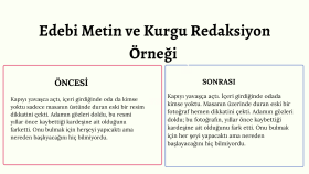 Edebi  Metin ve Kurgu Redaksiyon Örneği