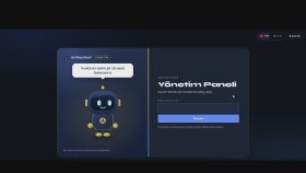 Robot Maskotlu Yönetim Paneli Giriş Ekranı