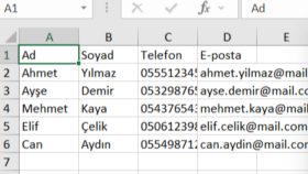 Excel Veri Girişi ve Düzenleme Çalışması