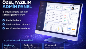 ihtiyaca özel yönetim panelleri geliştiririm