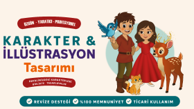 karakter tasarımı ve hikaye kitabı çizimi yaparım