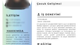 Çocuk Gelişim Sektörüne Özel Profesyonel CV Tasarımı