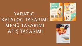 yaratıcı katalog, menü ve afiş tasarımı yapıyorum