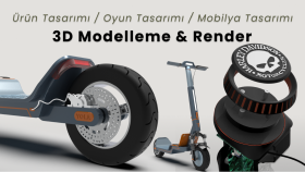 projeleriniz için 3D modelleme / tasarım ve render yaparım