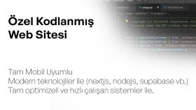 modern teknolojilerle özel kodlanmış web siteleri hazırlarım