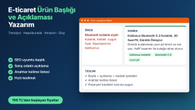 e-ticaret ürünleriniz için SEO uyumlu metin yazarım