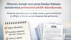 karışık, düzensiz hazırlanmış metinlerinizi düzenlerim