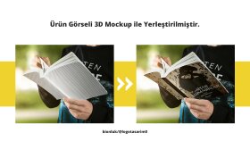 Kitap Kapağı 3D Mockup Ürün Giydirme