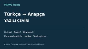 Arapçadan Türkçeye özenli ve doğal çeviri yaparım