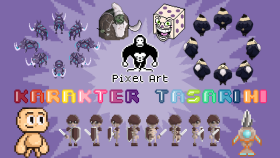 çok açılı pixel art karakter tasarımı yapacağım