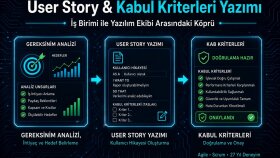agile metodolojiye uygun user story’ler hazırlarım