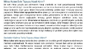 Miras Kalan Evin Tapusu Nasıl Alınır?