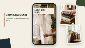 Selvi Sim butiği için dikey tanıtım kurgusu