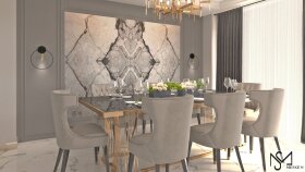 3D İç Mekan ( Yemek Odası ) Tasarım & Render & Video