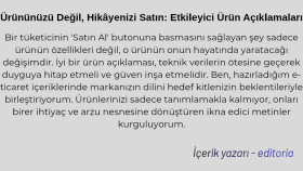 Ürününüzü Değil,Hikâyenizi Satın:Etkileyici Ürün Açıklamalar