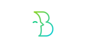 "B" ve "yüz" logo konsepti