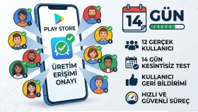 Google Play Test için +12 gerçek testçi desteği sağlarım