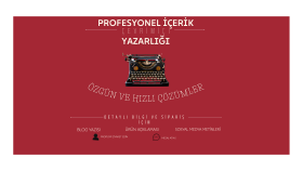 profesyonel olarak en hızlı şeklilde yazı ve çeviri yapyorum