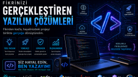 yazılım fikirlerinizi ve projelerinizi hızlı şekilde yaparım