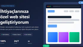 ihtiyaçlarınıza özel web sitesi geliştiriyorum