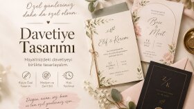 hayalinizdeki davetiye tasarımını özenle hazırlarım