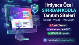 ihtiyaca özel sıfırdan kodla tanıtım siteleri oluşturuyorum