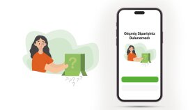 Siparişiniz bulunamadı ekranı için illüstrasyon çalışması