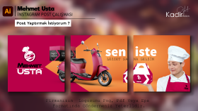 Mehmet usta İnstagram 3'lü post tasarımı