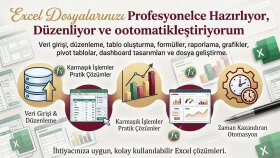 Excel dosyalarınızı profesyonelce hazırlayabilirim