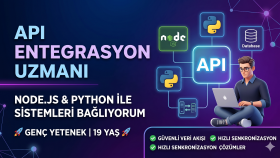 Node.js ve Python ile profesyonel API entegrasyonu yaparım