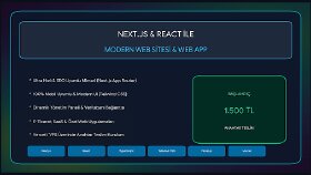 Next.js ve React ile modern ve hızlı web sitesi tasarlarım